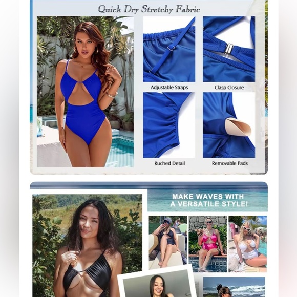 Blooming Jelly Women's Olive Green One Piece Swimsuit - Picture 3 of 5